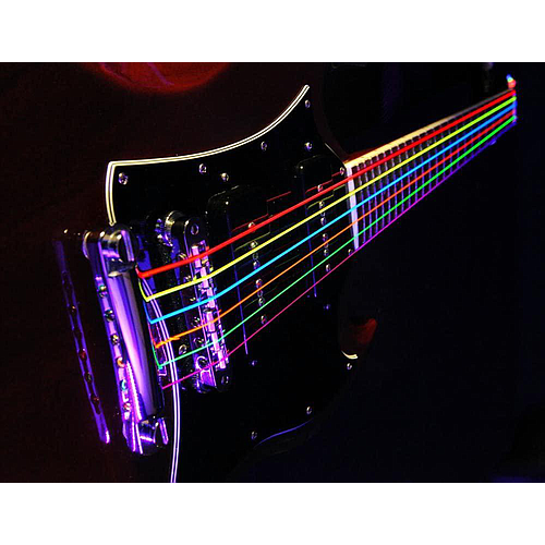 DR Strings - Encordado para Guitarra Eléctrica, Hi-Def NEON MultiColor Coated 10-46 Mod.NMCE-10_5