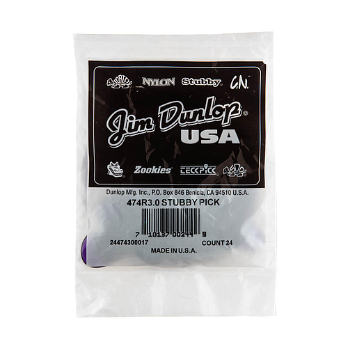 Dunlop - Plumillas Stubby, 24 Piezas Calibre: 3.0 Mod.474R3.0_18