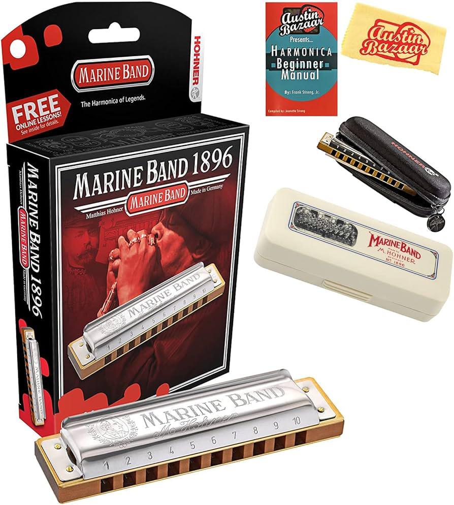 Hohner - Armonica Sol-Mayor ''Marine Band'', 1896 Plateada Diatonica Mod.M1896086X_44