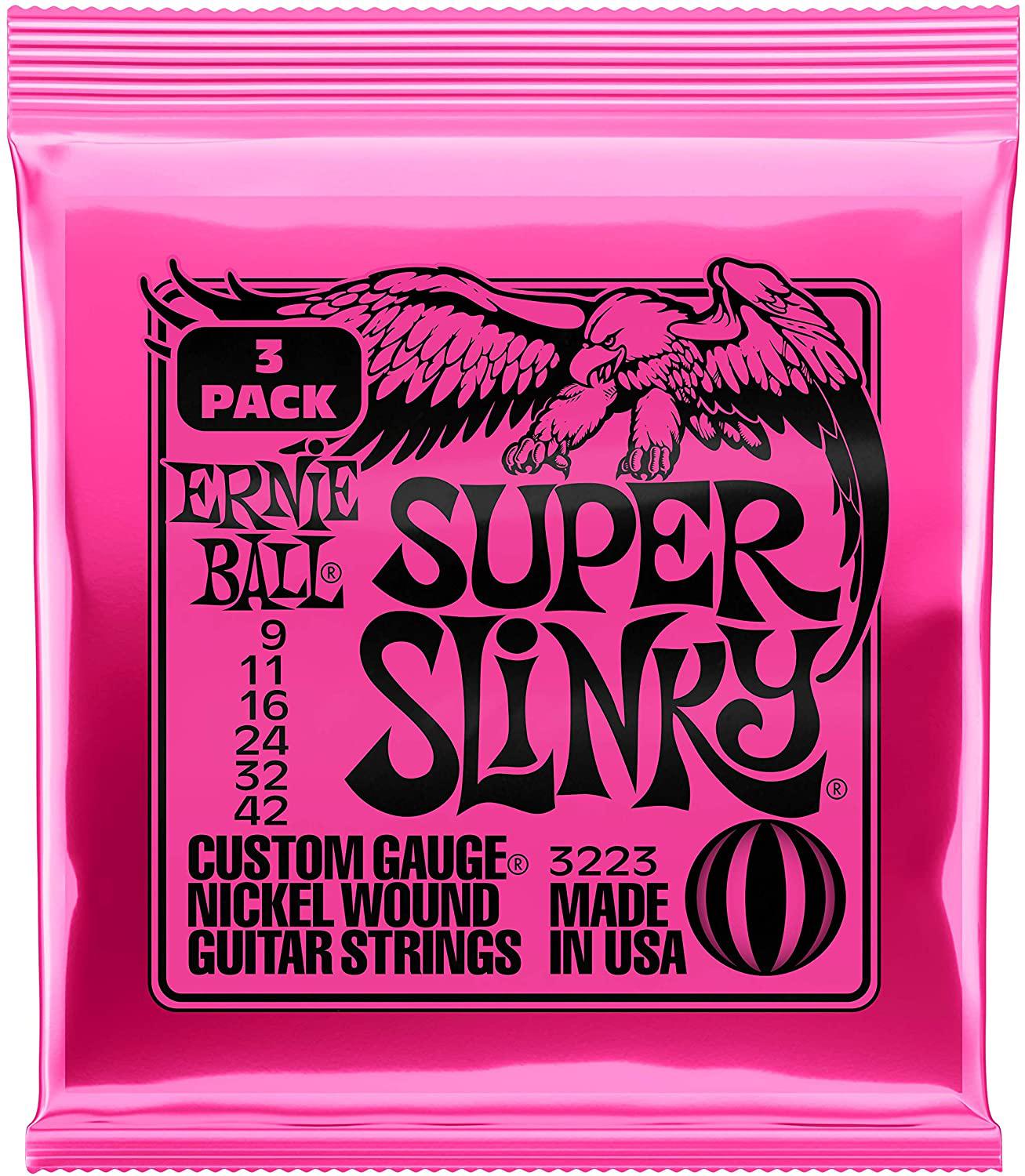 Ernie Ball - 3 sets de Encordados Super Slinky para Guitarra Eléctrica Mod.3223_4