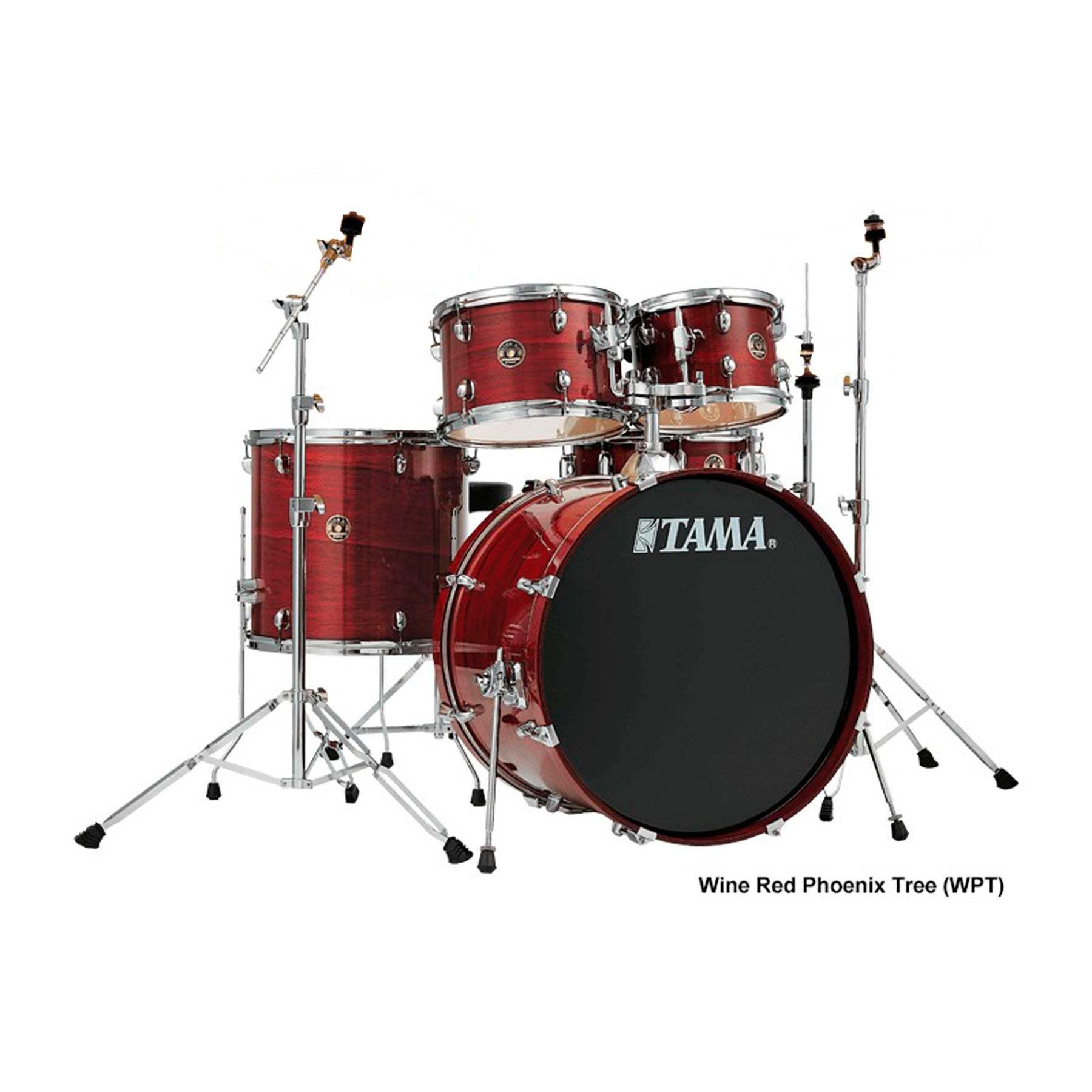 Tama - Bateria Rhythm Mate de 5 piezas con Atriles y Asiento, Color: Vino Transparente Mod.RC52KH6-WPT_4