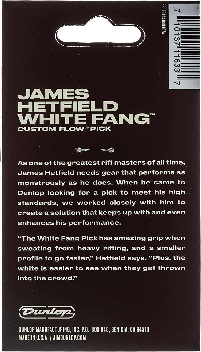 Dunlop - 6 Plumillas James Hetfield White Fang para Guitarra, Tamaño 1.14 mm Mod.PH122P114_20