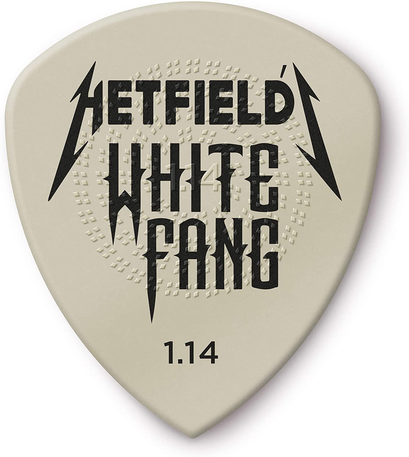 Dunlop - 6 Plumillas James Hetfield White Fang para Guitarra, Tamaño 1.14 mm Mod.PH122P114_22