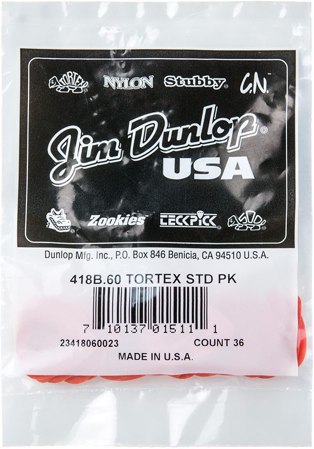 Dunlop - Plumillas Tortex Standard, 36 Piezas Calibre: .60 Mod.418B.60_8