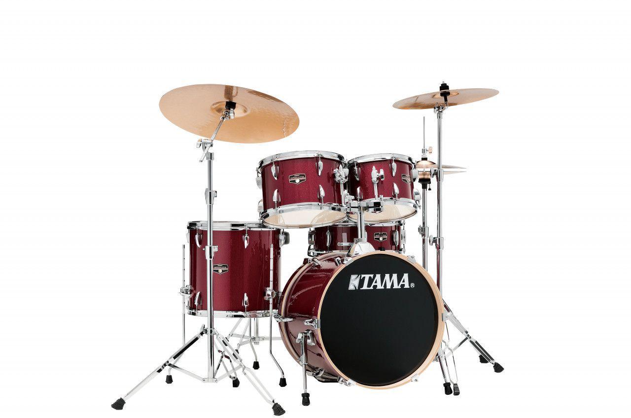 Tama - Bateria Imperialstar de 6 Piezas con Atriles y Asiento, Color: Rojo Brillante Mod.IE62H6W-CPM_11