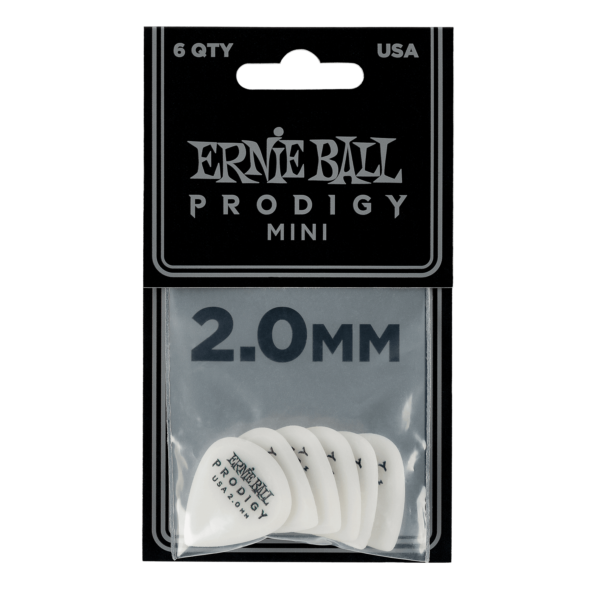 Ernie Ball - 6 Plumillas Prodigy Mini, Color: Blanca Calibre 2.00 mm. Mod.9203_12