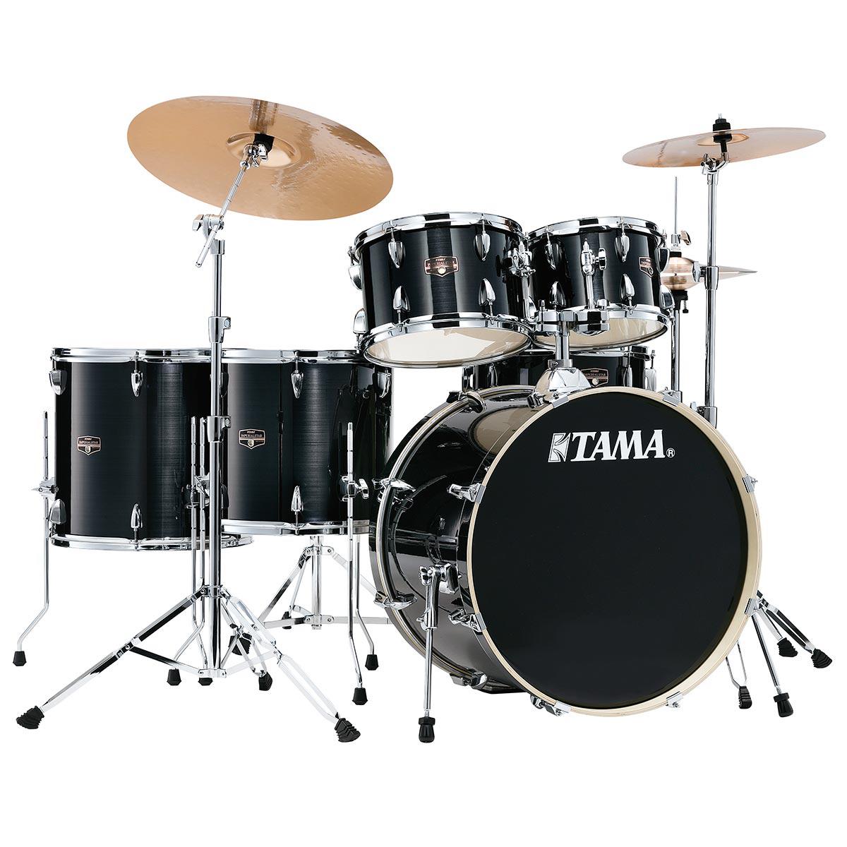 Tama - Bateria Imperialstar de 6 Piezas con Atriles y Asiento, Color: Negro Metálico Mod.IE62H6W-HBK_6