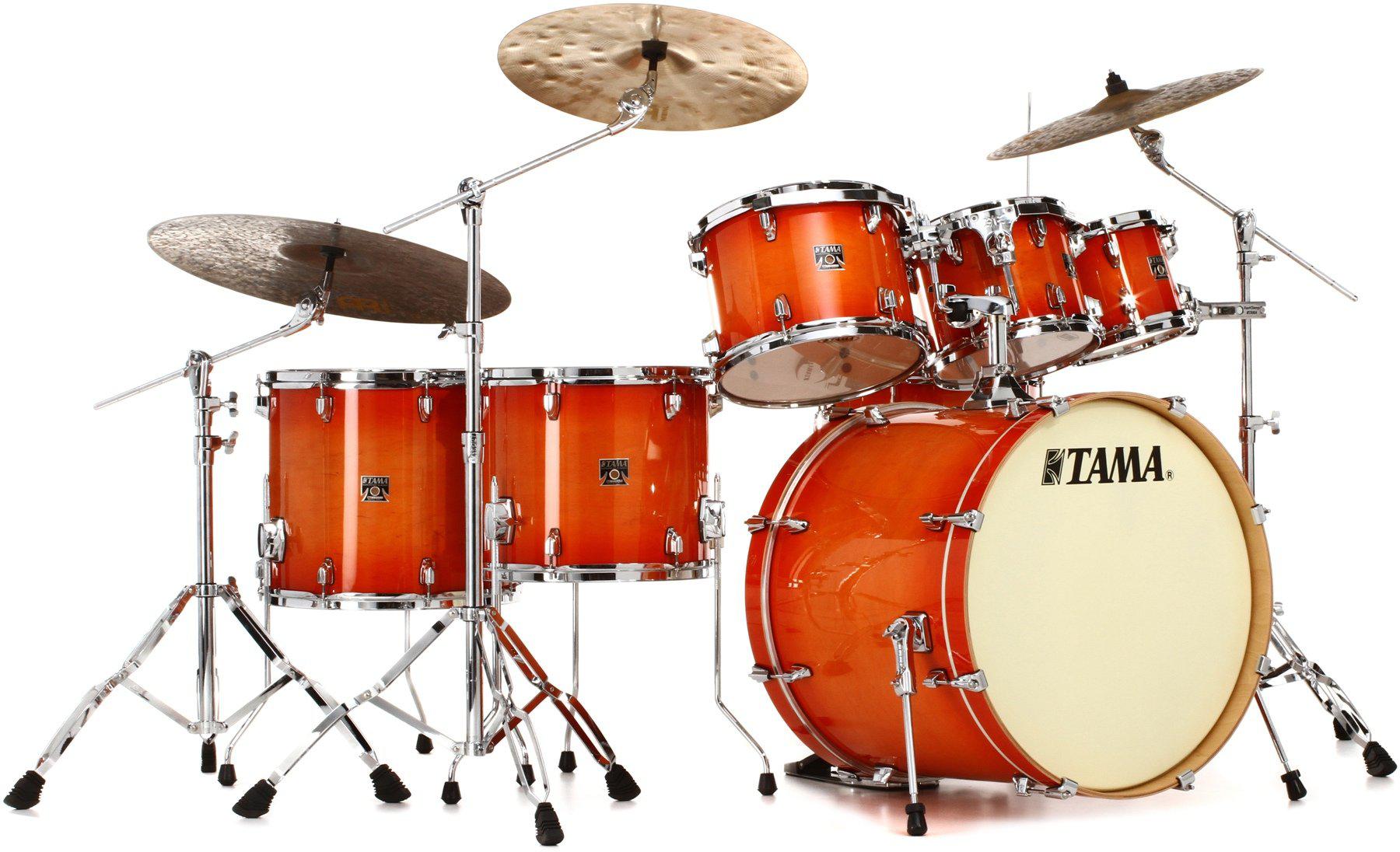 Tama - Bateria Superstar Classic Maple de 7 Piezas con Atriles, Color: Anaranjado Sombreado Mod.CL72S-TLB_19