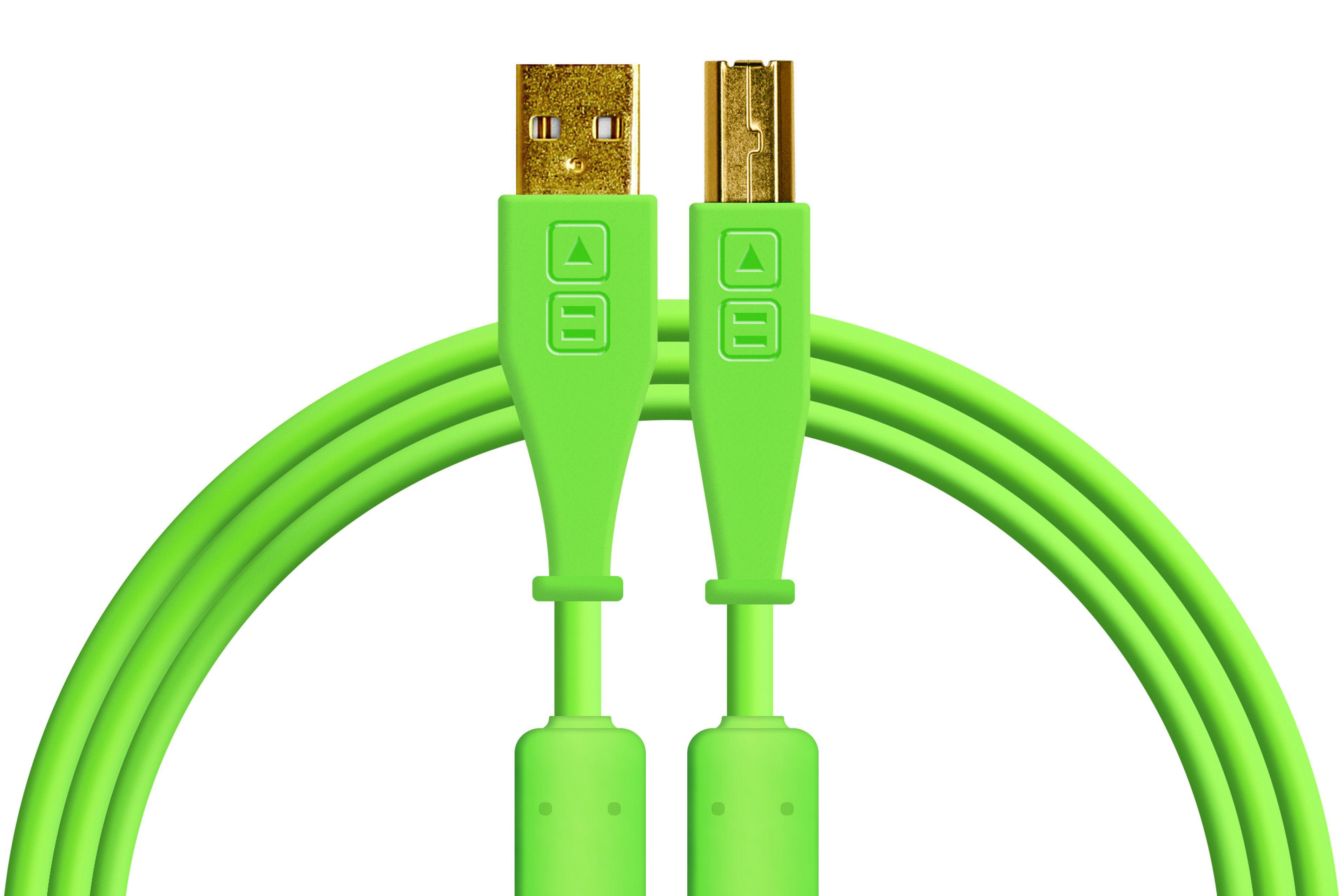 DJTT - Cable de Datos y Audio USB-A a USB-B, Recto / Recto Color: Verde_4