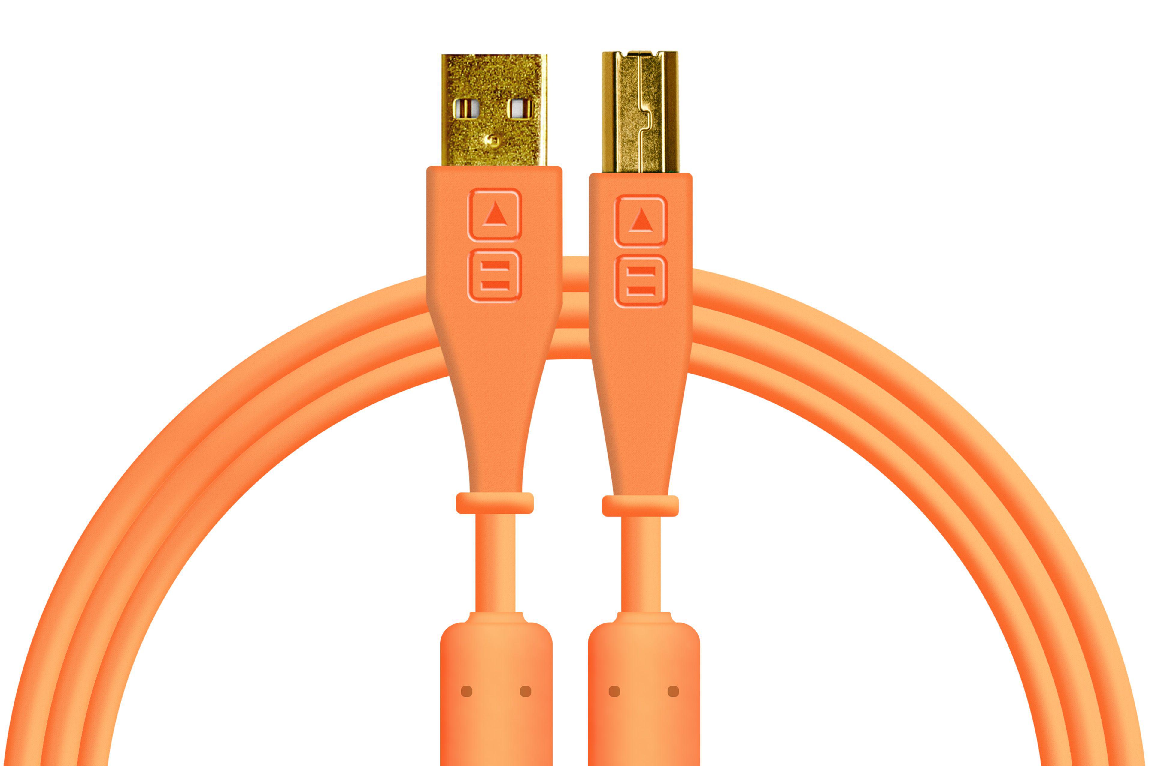 DJTT - Cable de Datos y Audio USB-A a USB-B, Recto / Recto Color: Naranja_5