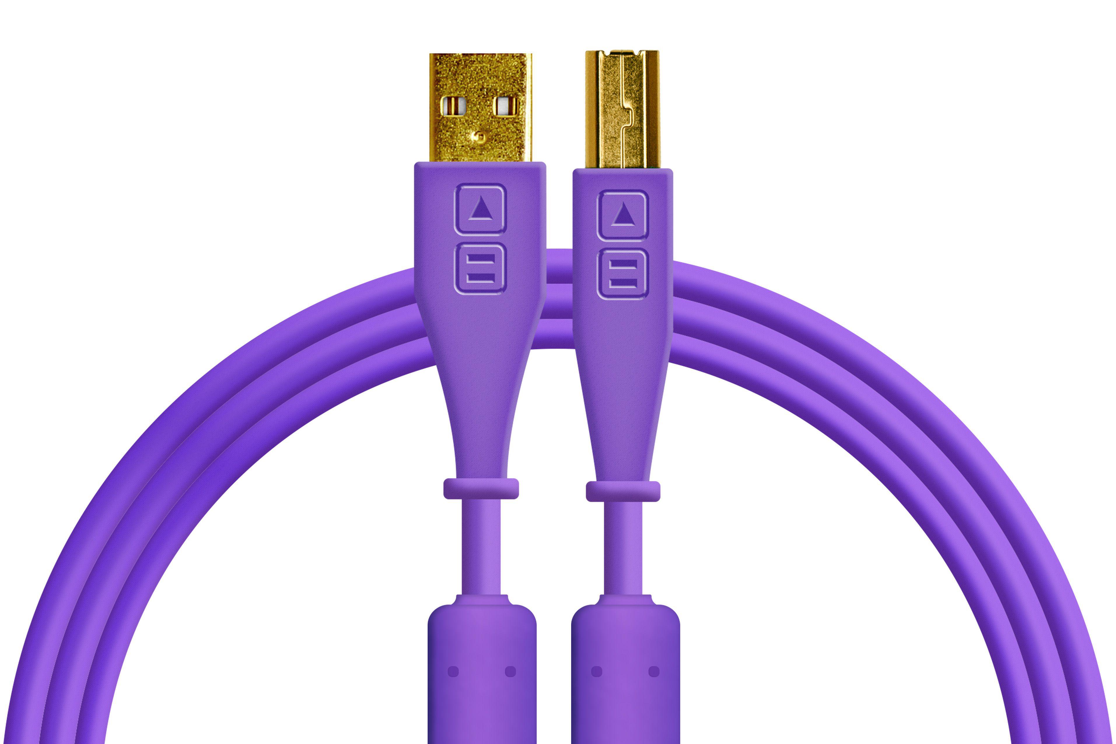 DJTT - Cable de Datos y Audio USB-A a USB-B, Recto / Recto Color: Morado_6