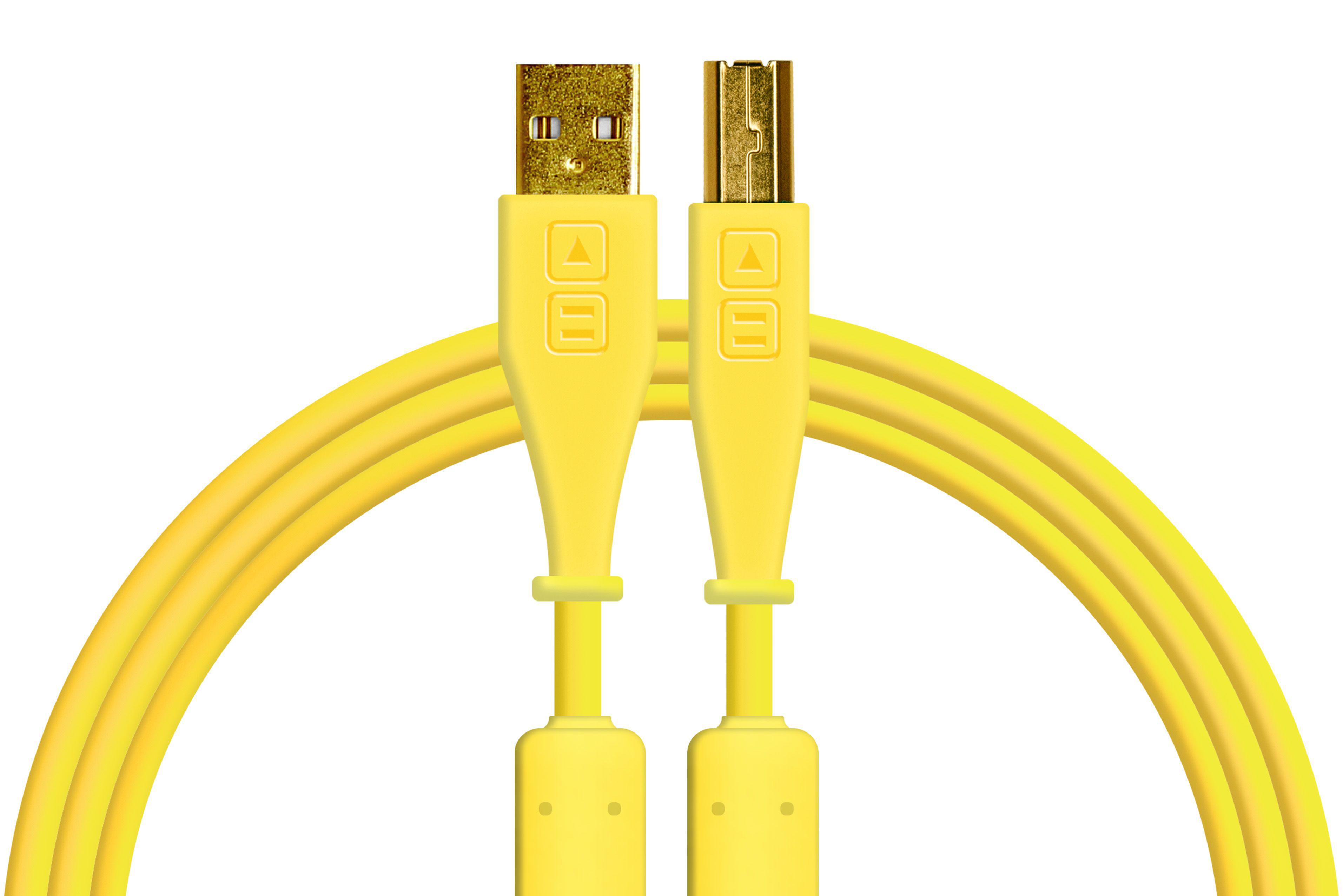 DJTT - Cable de Datos y Audio USB-A a USB-B, Recto / Recto Color: Amarillo_9