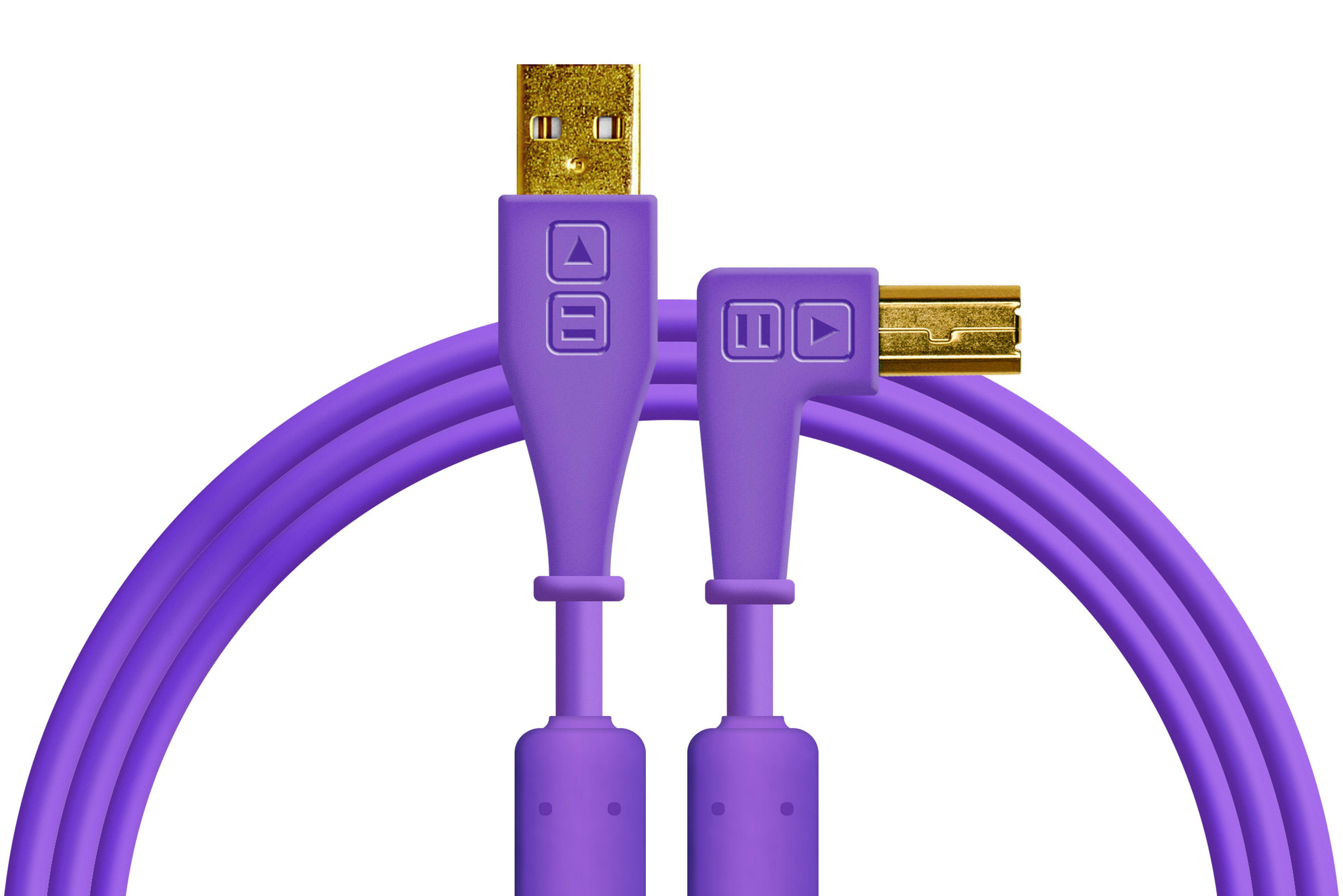 DJTT - Cable de Datos y Audio USB-A a USB-B, Recto / Angulado Color: Morado_21