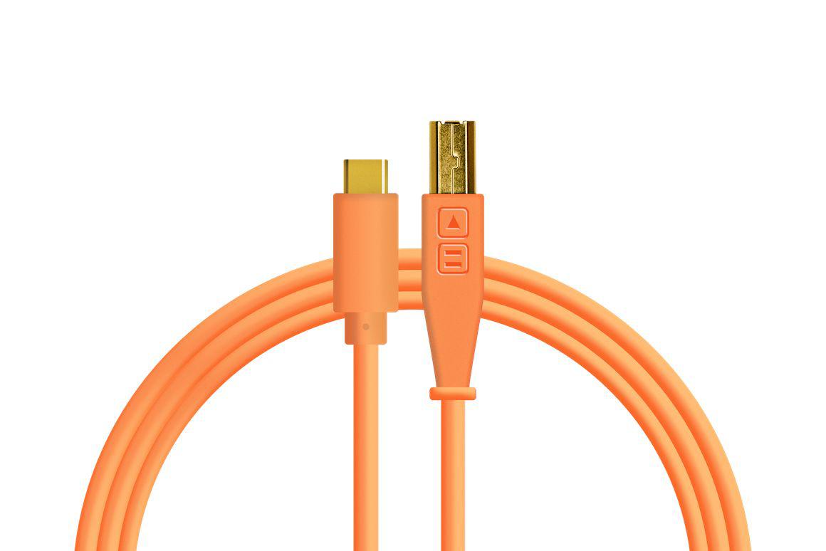 DJTT - Cable de Datos y Audio USB-B a USB-C, Recto / Recto Color: Naranja_31