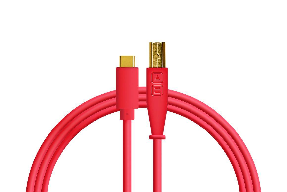 DJTT - Cable de Datos y Audio USB-B a USB-C, Recto / Recto Color: Rojo_32