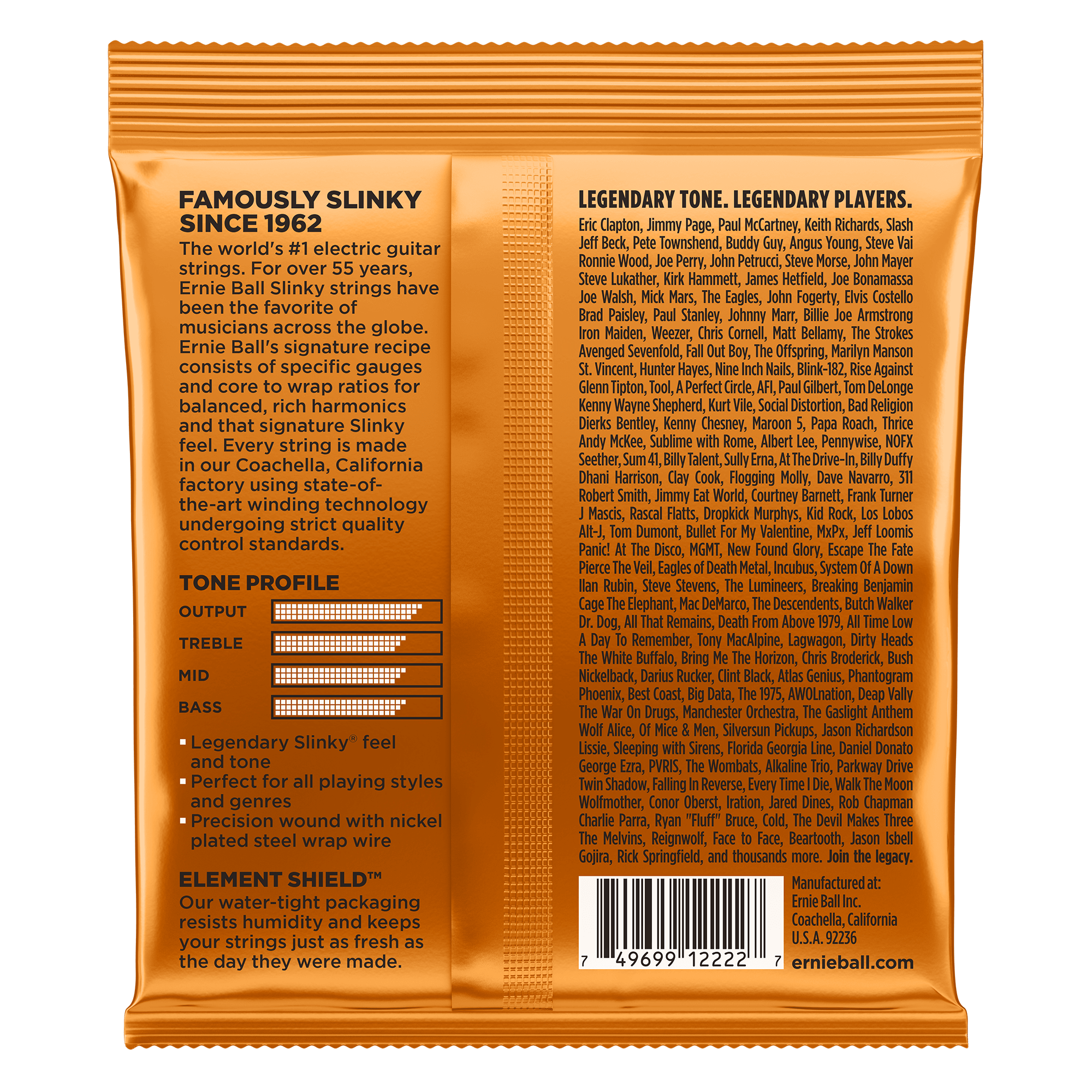 Ernie Ball - Encordado para Guitarra Electrica Hybrid Slinky Naranja Mod.2222_2