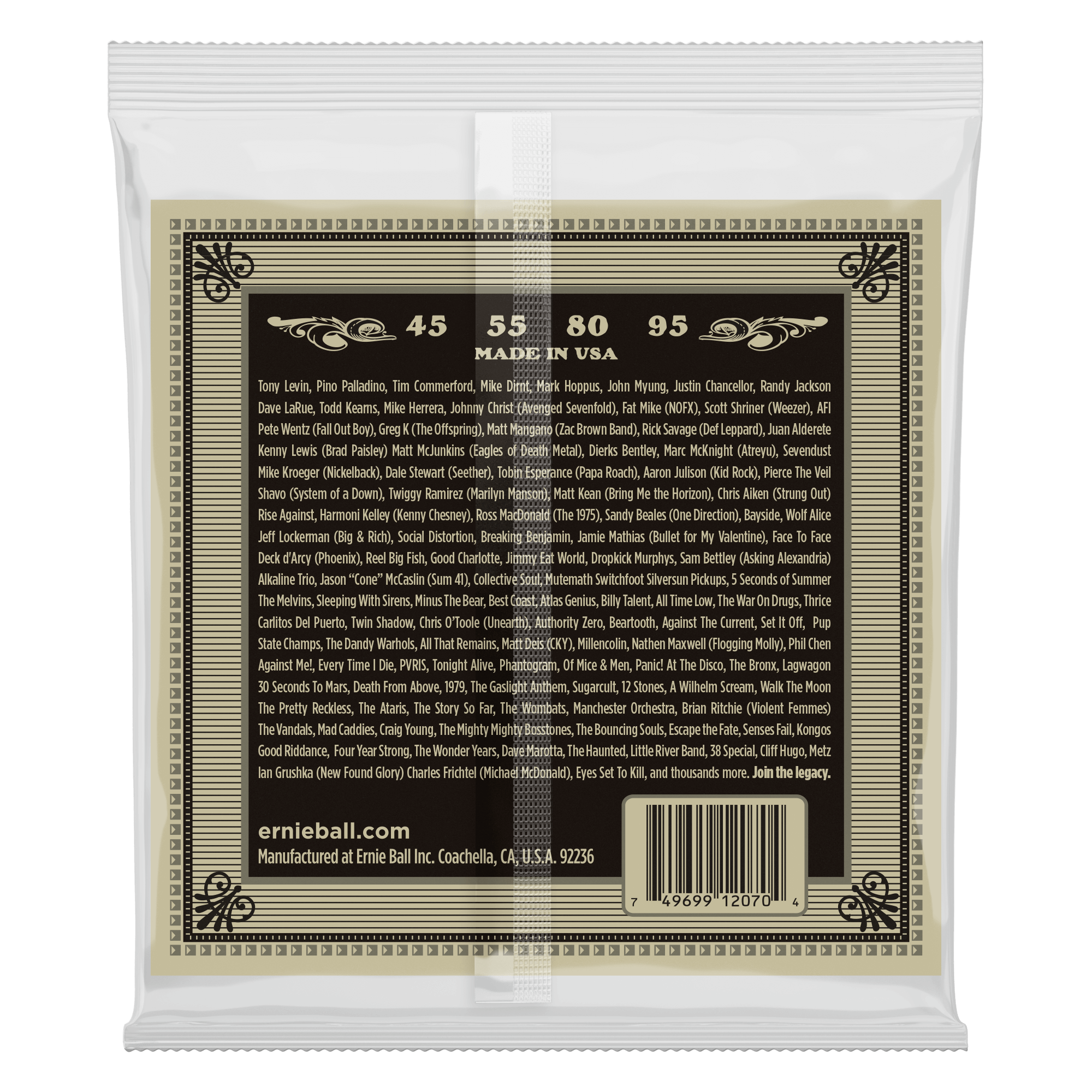 Ernie Ball - Encordado Earthwood Phospor Bronze para Bajo Acustico, Material: 45-95 Mod.2070_2