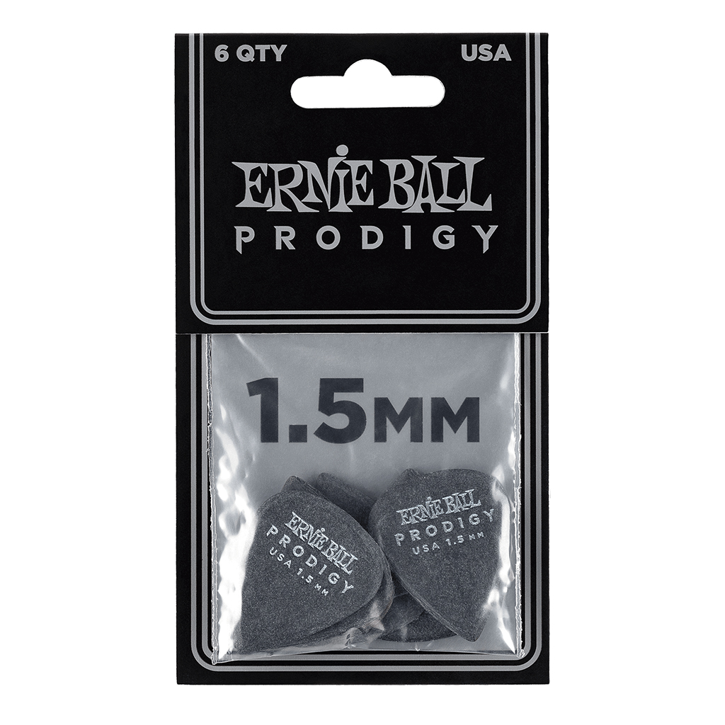 Ernie Ball - 6 Plumillas Prodigy Standard, Color: Negro Calibre: 1.5 mm. Mod.9199_2