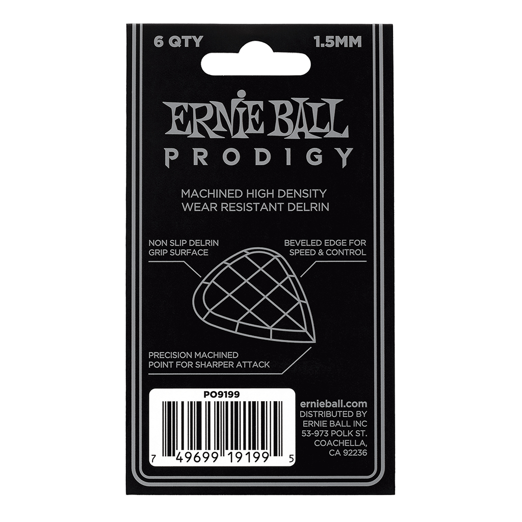 Ernie Ball - 6 Plumillas Prodigy Standard, Color: Negro Calibre: 1.5 mm. Mod.9199_3