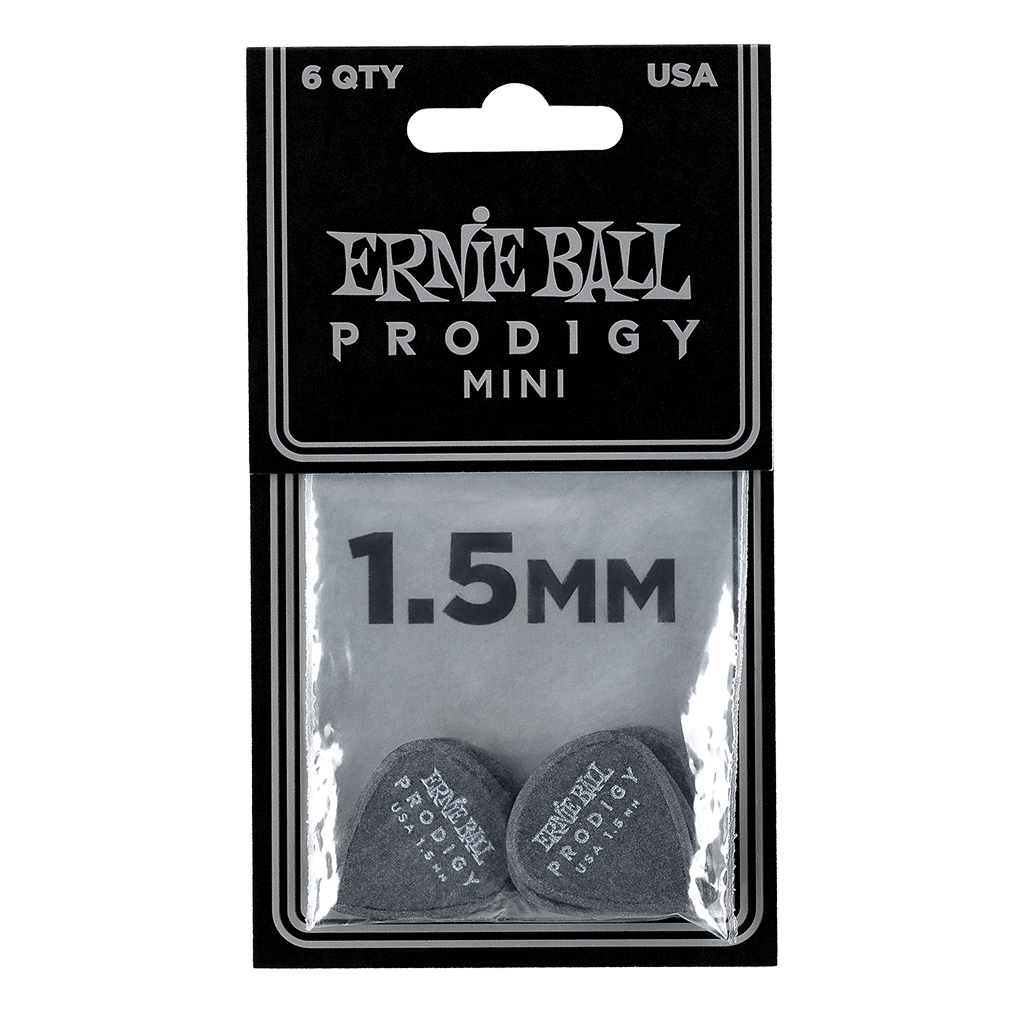 Ernie Ball - 6 Plumillas Prodigy Mini, Color: Negro Calibre: 1.5 mm. Mod.9200_2