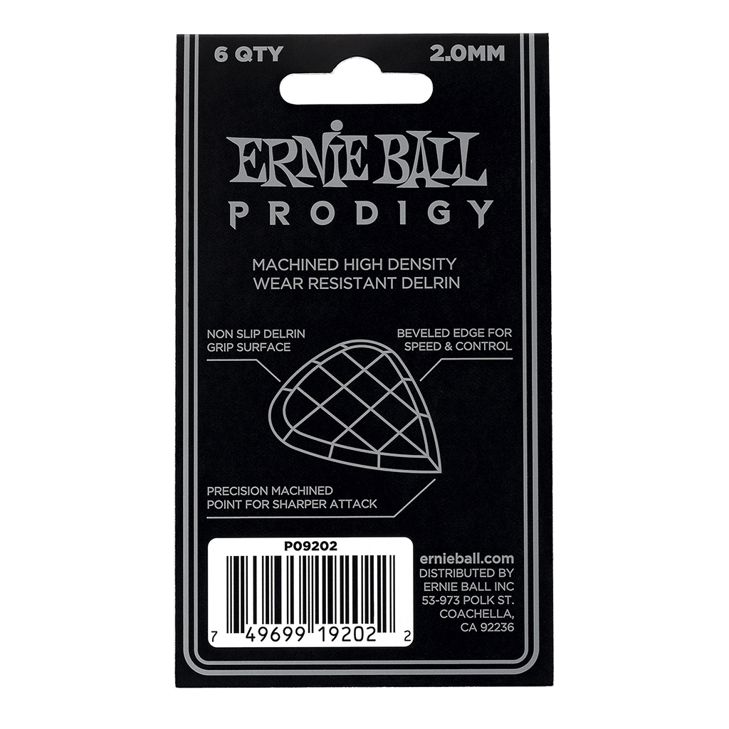 Ernie Ball - 6 Plumillas Prodigy Standard, Color: Blanca Calibre: 2.00 mm. Mod.9202_3