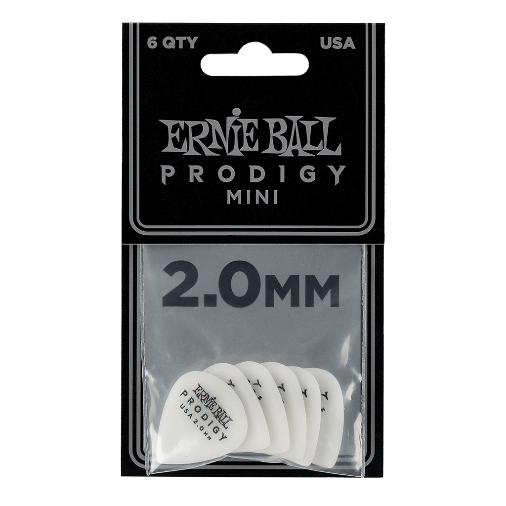 Ernie Ball - 6 Plumillas Prodigy Mini, Color: Blanca Calibre 2.00 mm. Mod.9203_2