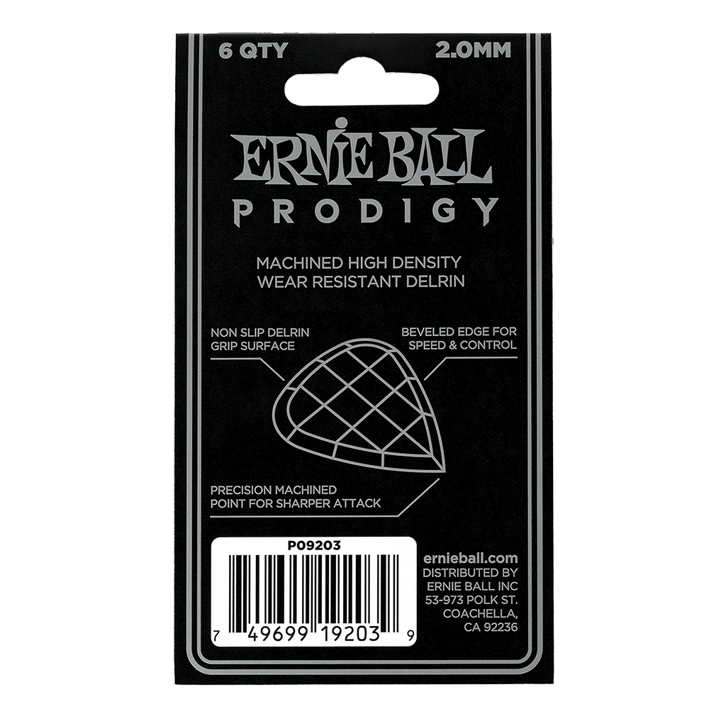 Ernie Ball - 6 Plumillas Prodigy Mini, Color: Blanca Calibre 2.00 mm. Mod.9203_3