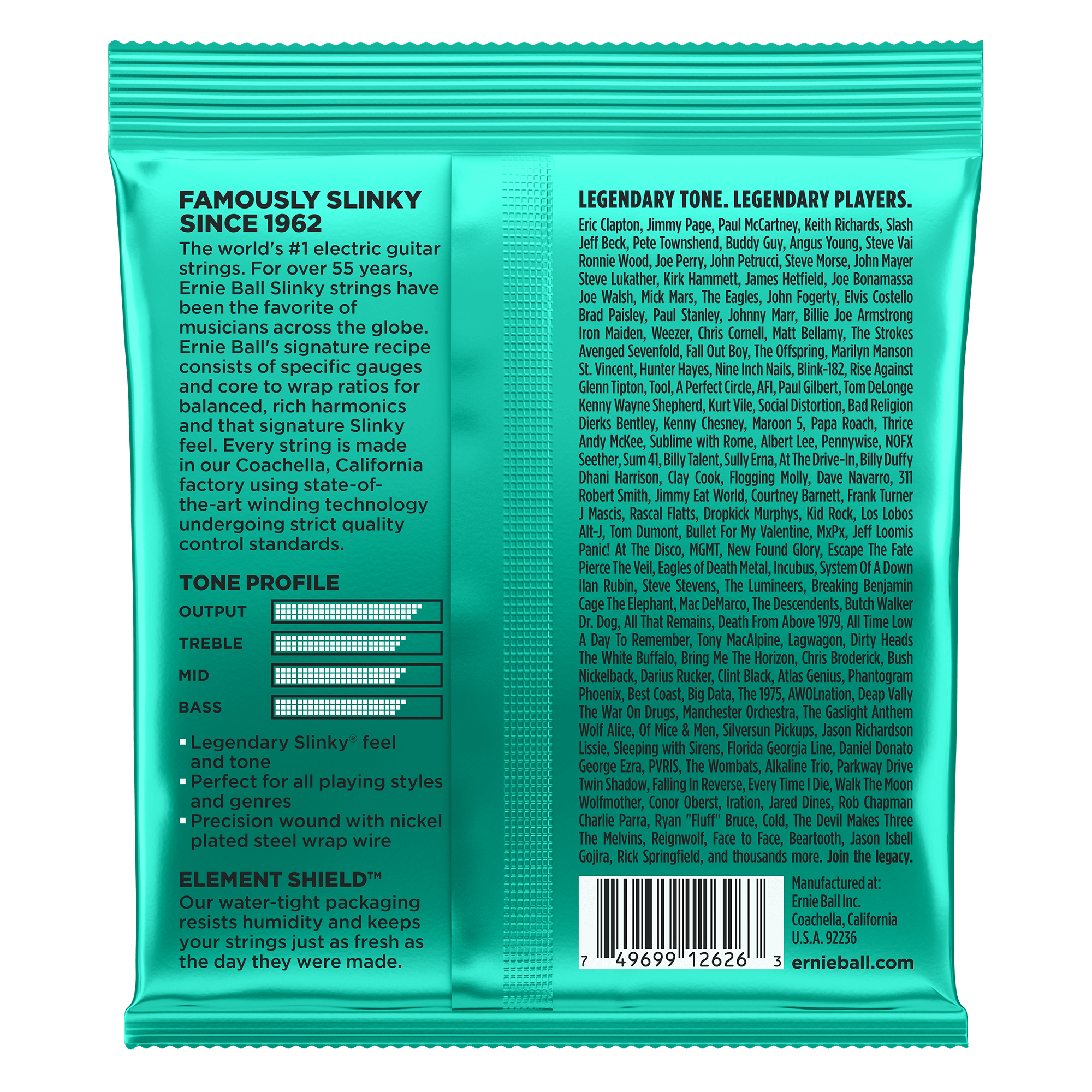 Ernie Ball - Encordado para Guitarra Eléctrica, Not Even Slinky Mod.2626_9