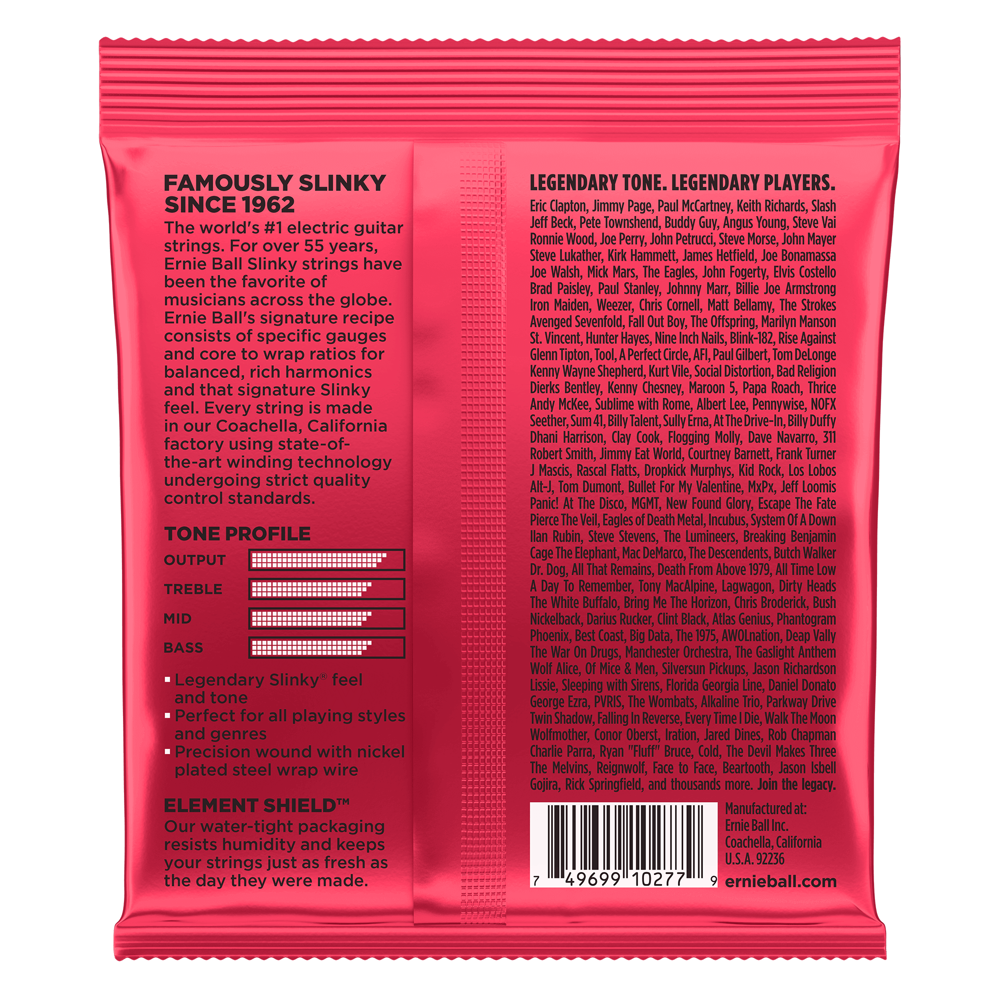 Ernie Ball - Encordado Burly Slinky para Guitarra Eléctrica, Material: Niquel Calibre: 11 - 52 Mod.2226_100