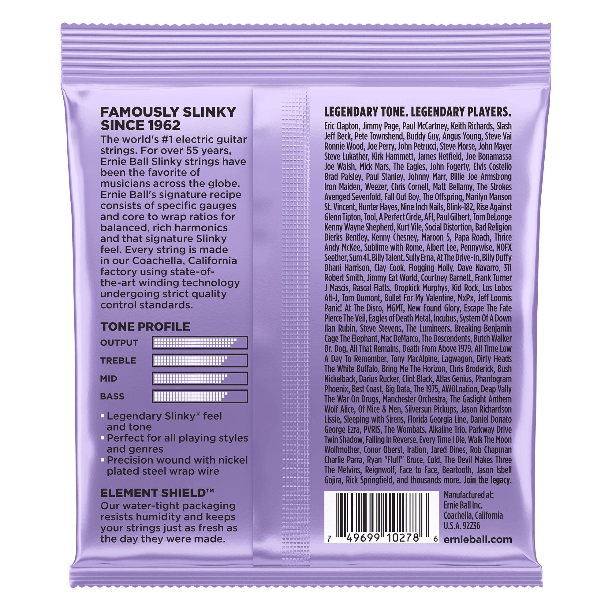 Ernie Ball - Encordado Ultra Slinky para Guitarra Eléctrica, Material: Niquel Calibre: 10 - 48 Mod.2227_101