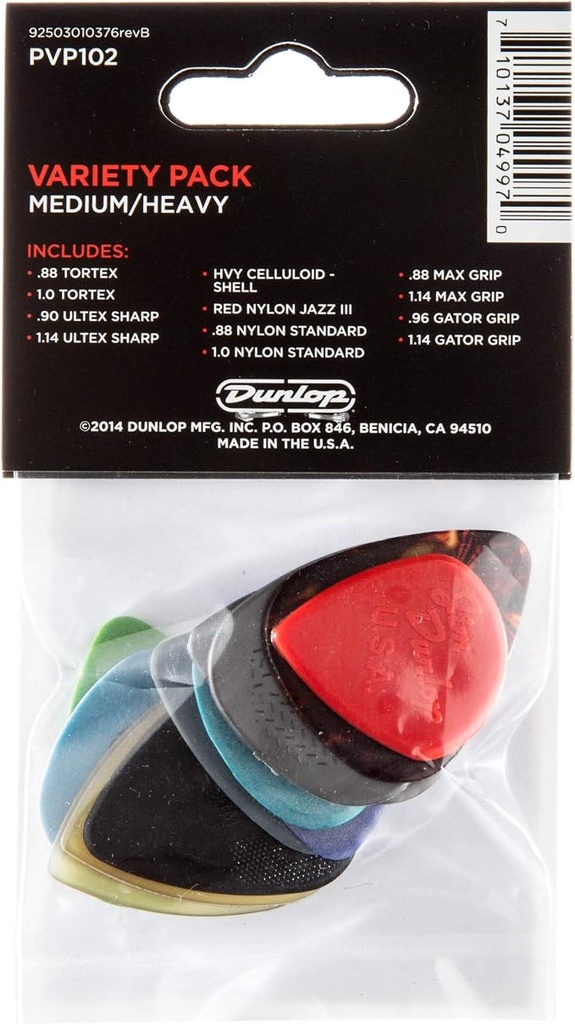 Dunlop - 12 Plumillas Variety Pack, Calibre: Medium/Heavy Mod.PVP102_3