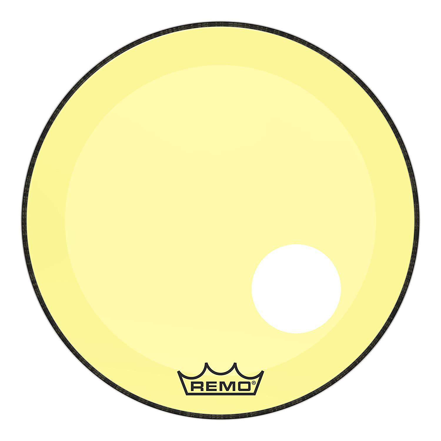 Remo - Parche Colortone Powerstroke P3, Tamaño: 22" con Perf. 5" Color: Amarillo Mod.P3-1322-CT-YEOH_213