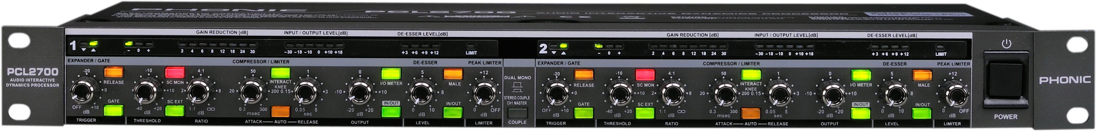 Phonic - Procesador dinámico de 2 canales Mod.PCL-2700_250