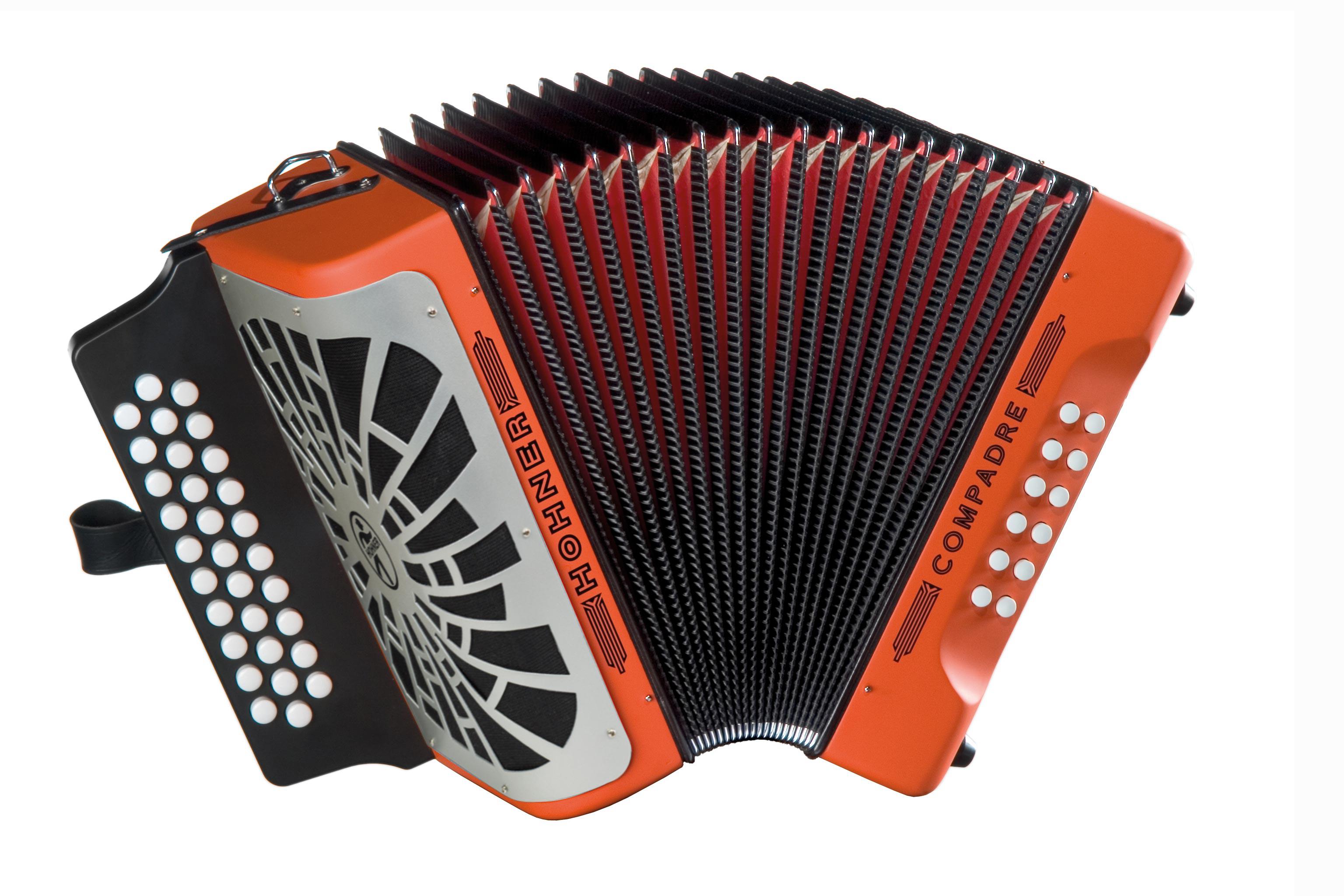 Hohner - Acordeon Compadre, Diat.Sol-Do-Fa, Color: Naranja con Mochila Mod.A48251_11