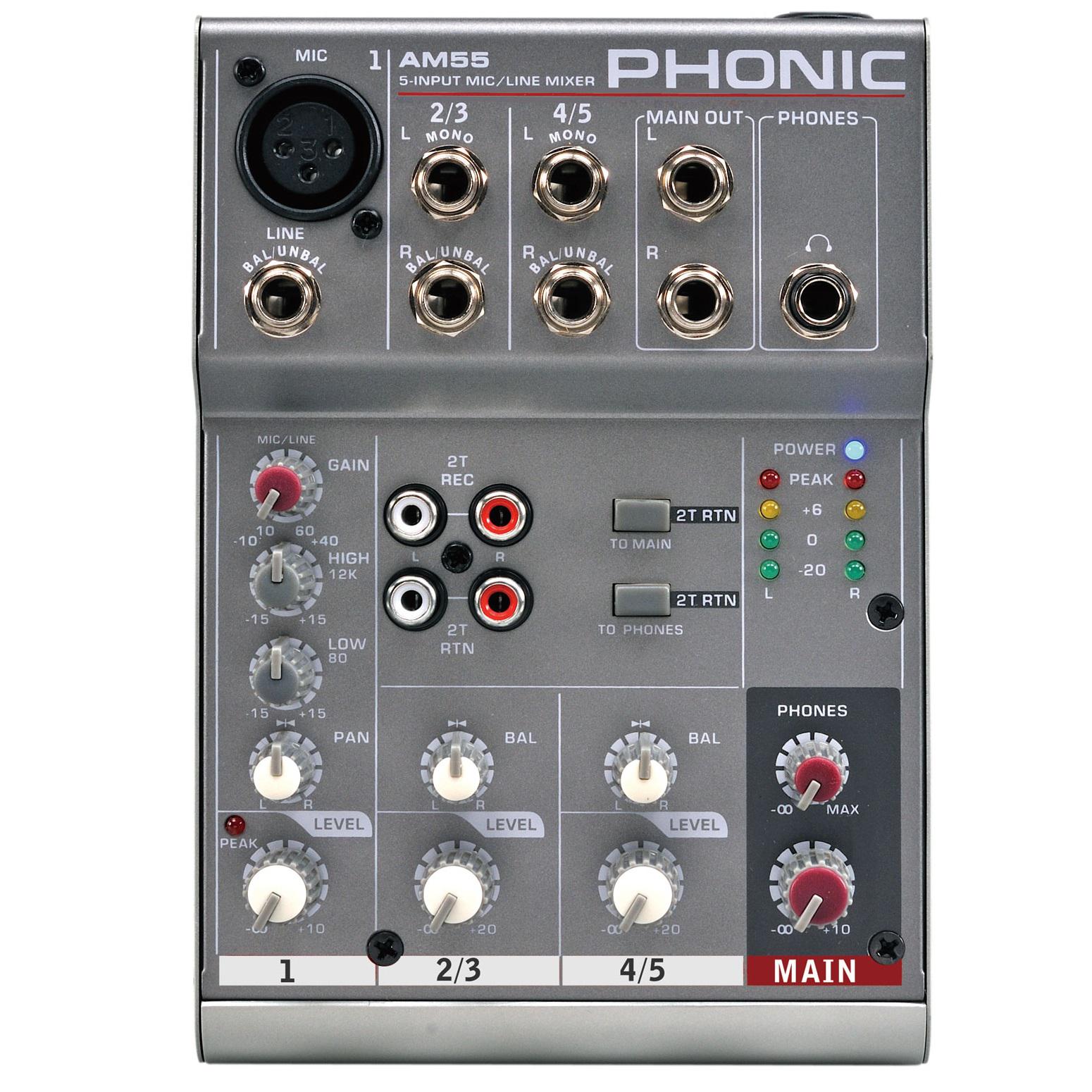 Phonic - Mezcladora Análoga Compacta, Serie AM Mod.AM-55_80