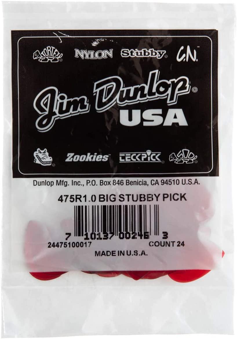 Dunlop - Plumillas Stubby, 24 Piezas Calibre: 1.0 Mod.475R1.0_25