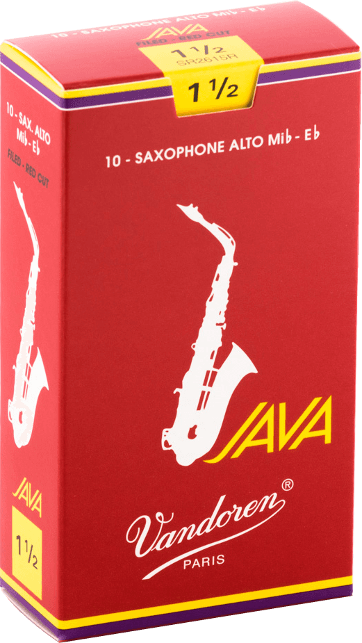 Vandoren - Cañas Java Filed-Red para Sax Alto, 10 Piezas Medida: 1 1/2 Mod.SR2615R_15