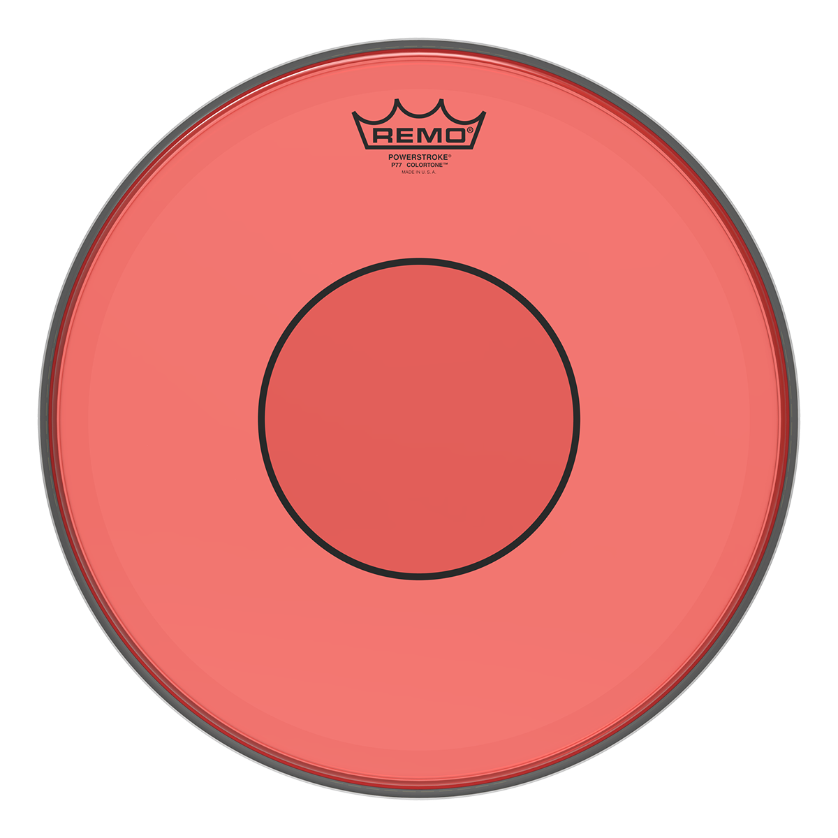 Remo - Parche Colortone Powerstroke 77, Tamaño: 14" Color: Rojo Mod.P7-0314-CT-RD_5
