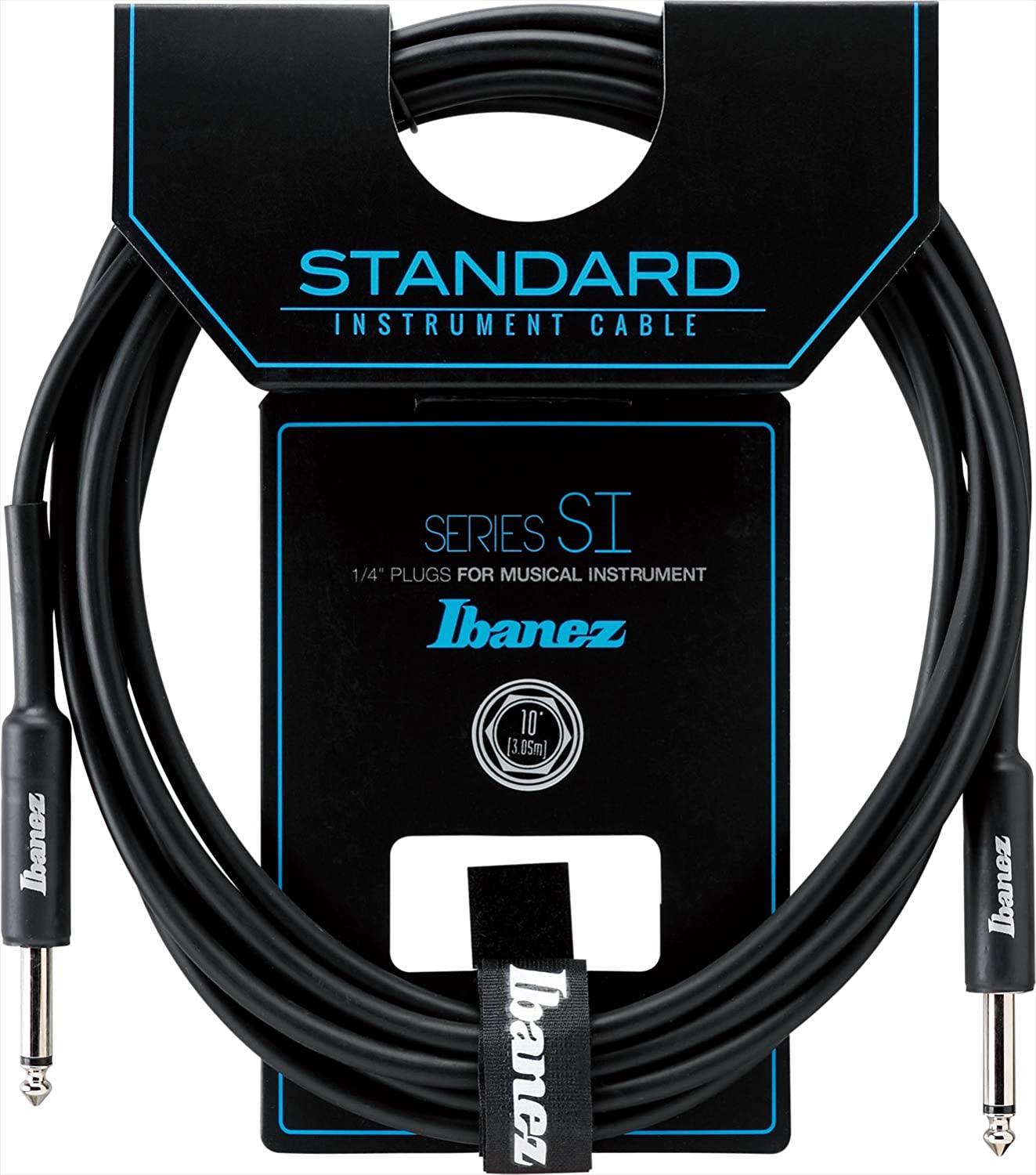 Ibañez - Cable para Instrumento SI, Tamaño: 3.05 mts. Negro Recto/Recto Mod.SI10_2