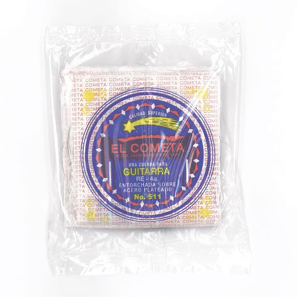 [PMG11923] El Cometa - Cuerda Para Guitarra Acustica, 4A., Entorchado Cobre Plata Sobre Acero Estañado Con Borla Mod.COGS-511-6