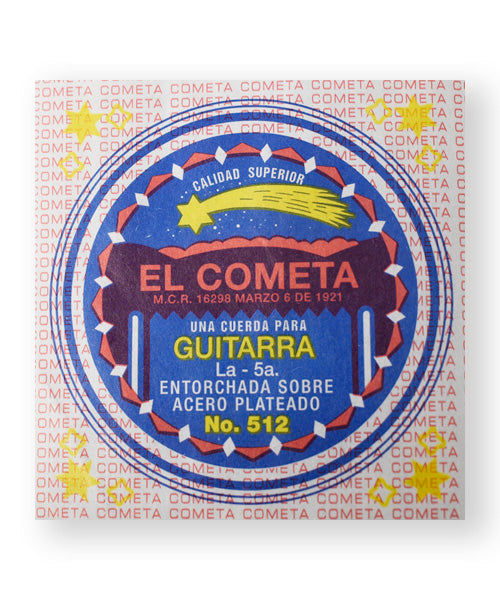 [PMG11924] El Cometa - Cuerda Para Guitarra Acustica, 5A., Entorchado Cobre Plata Sobre Acero Estañado Con Borla Mod.COGS-512-6