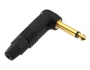 Neutrik - Plug Mono de 1/4 con Angulo de 90°, Contacto en Oro Mod.NP2RX-B