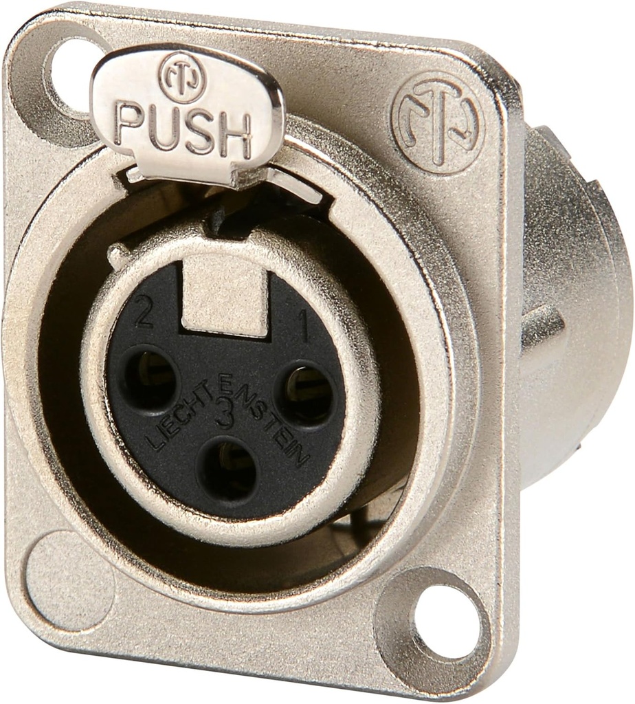Neutrik - Conector XLR Hembra de 3 Polos Serie D-LX Mod.NC3FD-LX