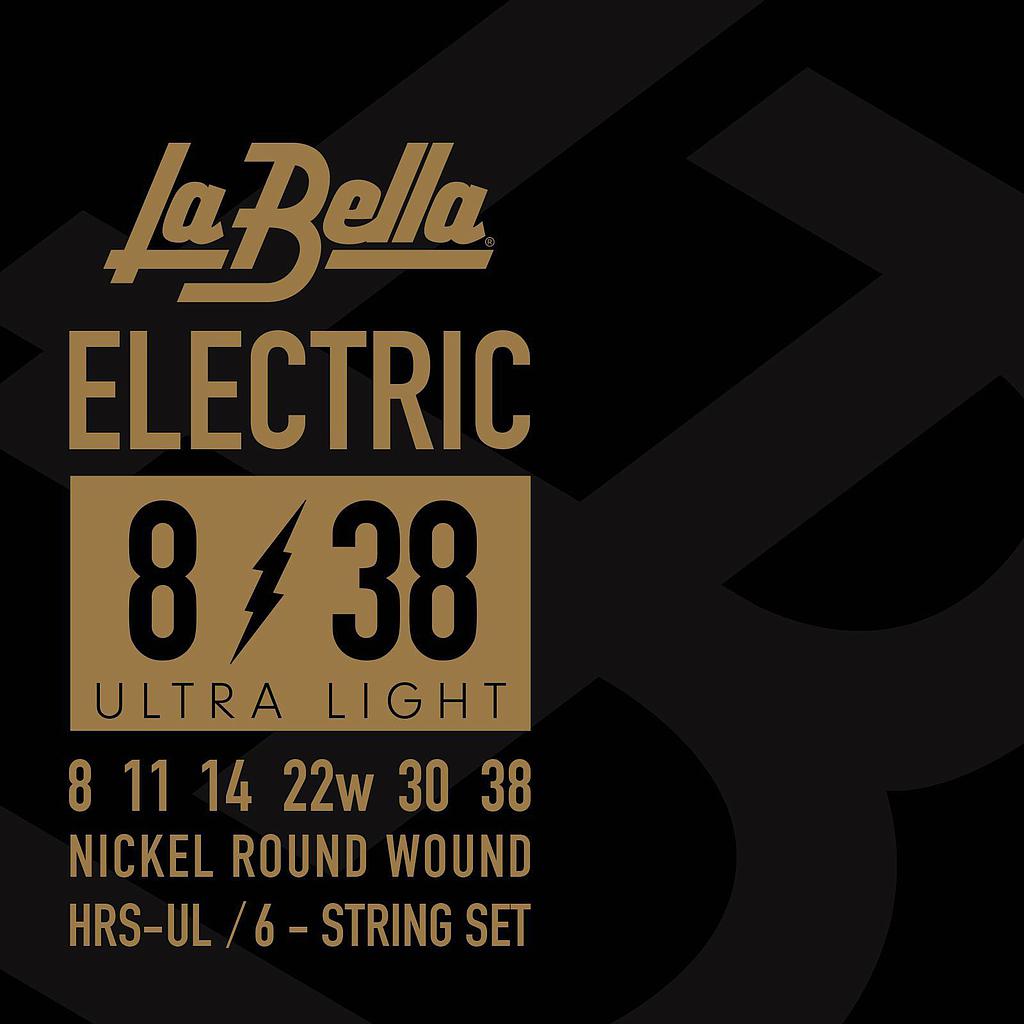 La Bella - Encordado HRS para Guitarra Electrica, Ultra Light 08-38 Mod.HRS-UL