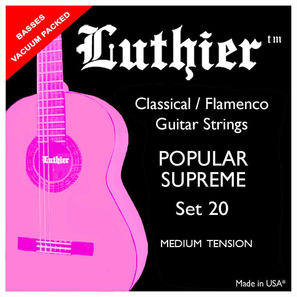 Luthier - Encordado Tension Media Normal, Nylon Entorchado Plateado Mod.LU-20
