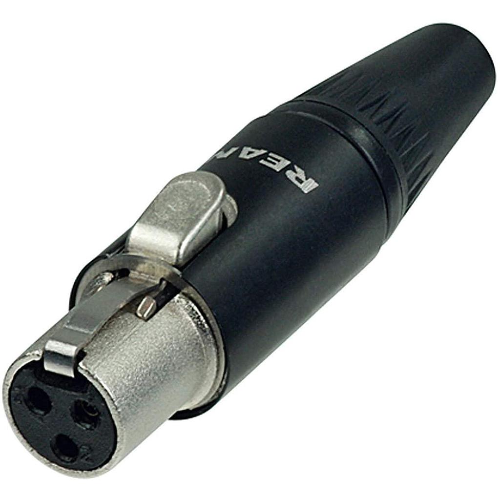 Rean - Conector XLR Tiny Hembra Para Cable de 3 Polos Mod.RT3FC-B