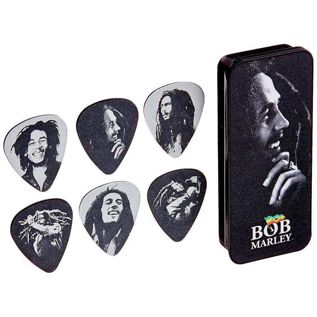 Dunlop - Plumillas Bob Marley Silver con Estuche, Calibre: Heavy Mod.BOB-PT04M