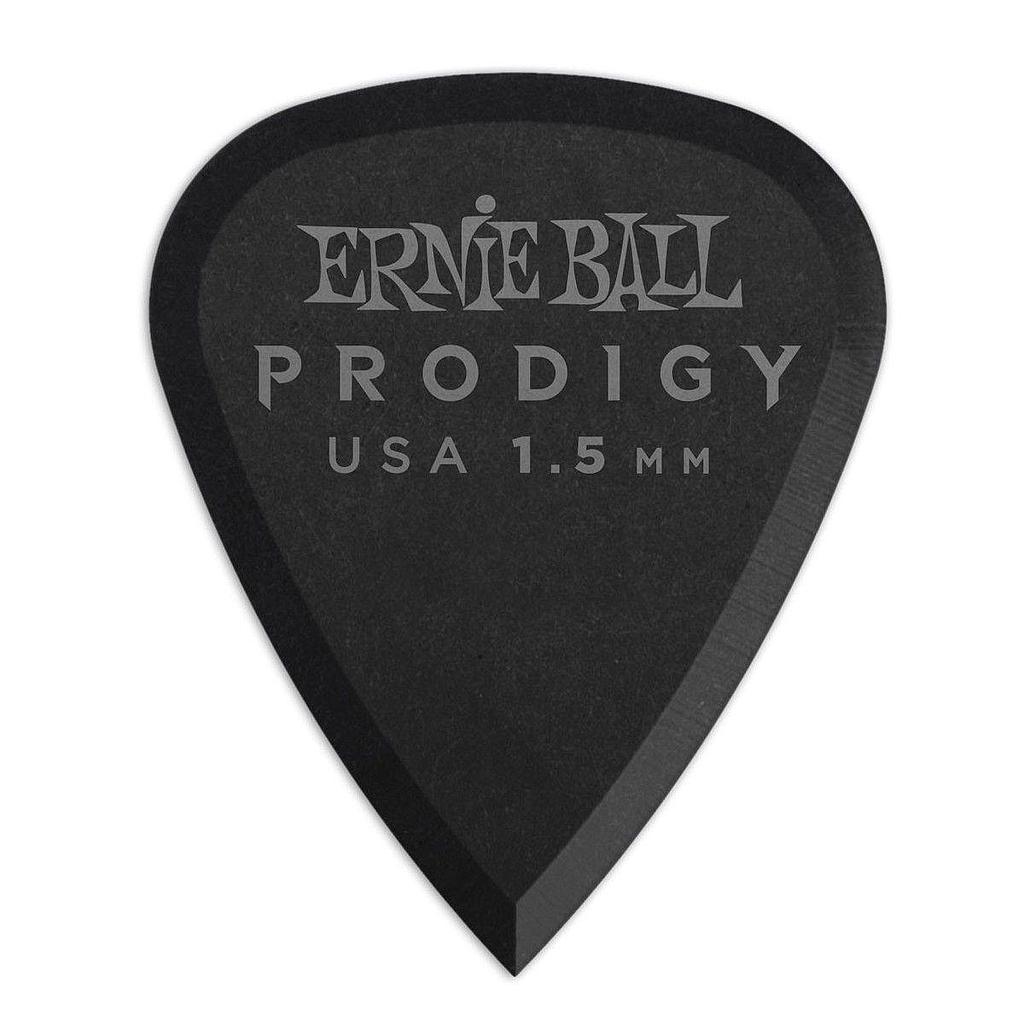 Ernie Ball - Plumillas Prodigy Shield 1.50, negro 6 piezas Mod.9331