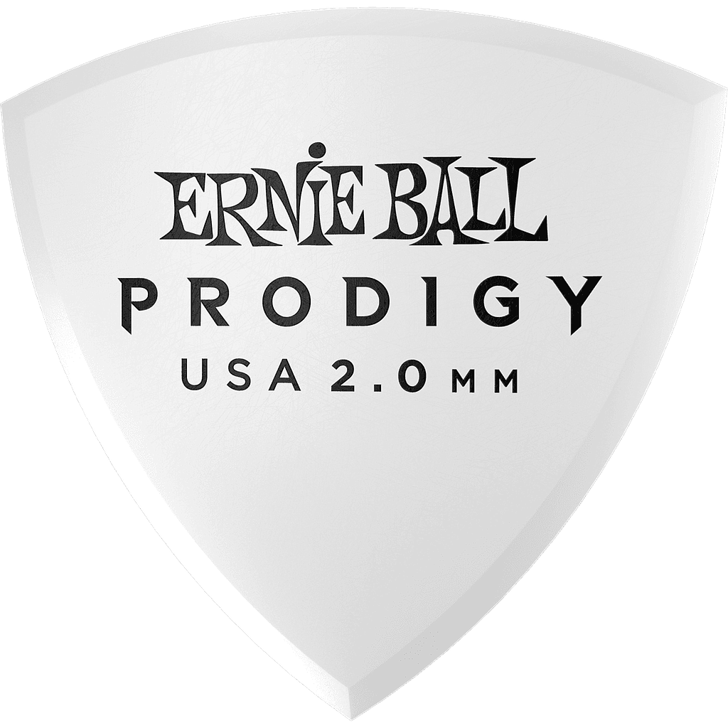 Ernie Ball - Plumillas Prodigy Shield 2.00, blanco 6 piezas Mod.9337