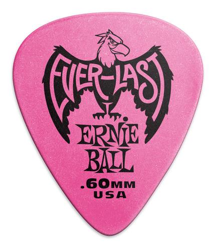 Ernie Ball - Plumillas Everlast 0.60, rosa, 12 Piezas Mod.9179